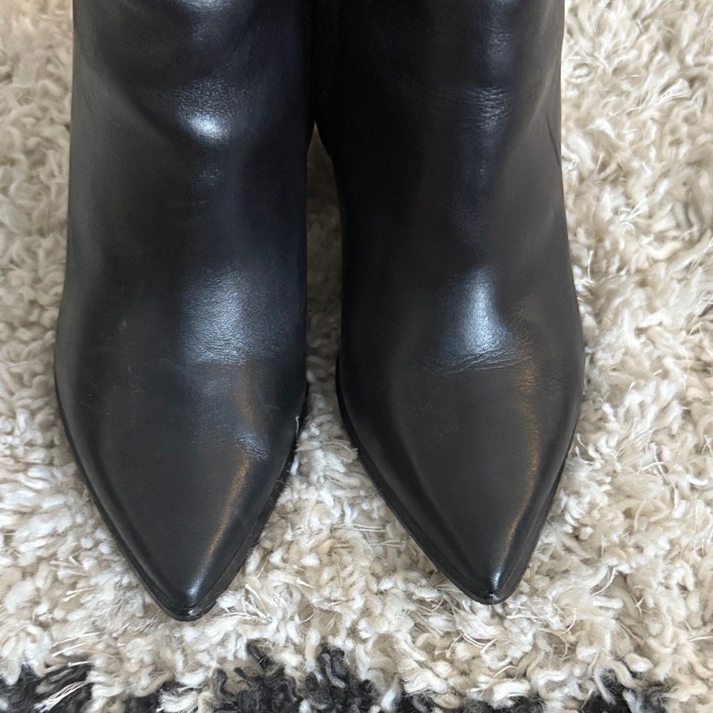 Steve Madden Elegant Black Leather Ankle Boots 7.5 - Picture 3 of 8